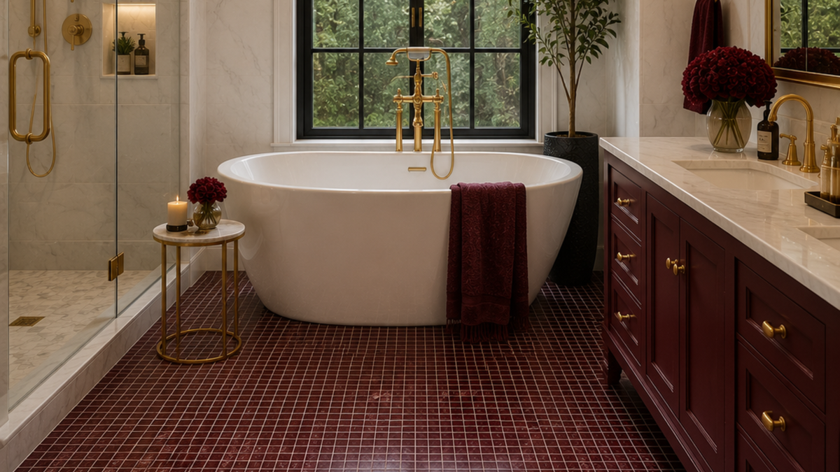 Garnet Meadow Marble Tile