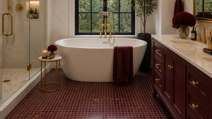 Garnet Meadow Marble Tile