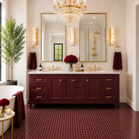 Garnet Meadow 1" x 1" Marble Mosaic