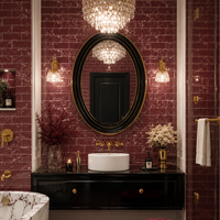 Garnet Meadow Marble Subway Tile