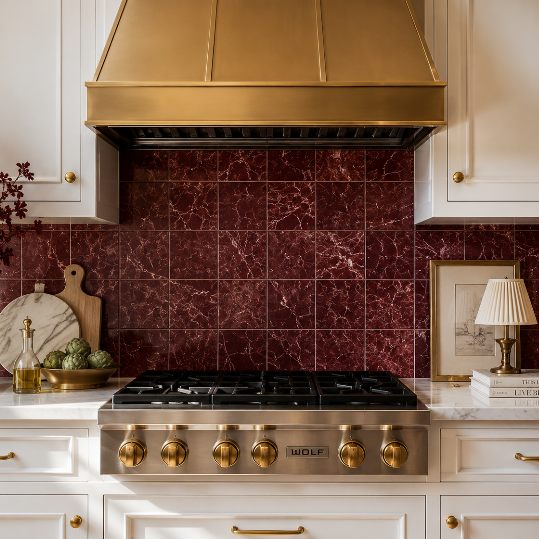 Garnet Meadow Marble Subway Tile