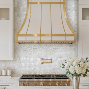 Alabaster Lace Hugs & Kisses Carrara Marble Mosaic