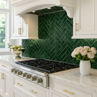 Viridan Meadow Green Marble Subway Tile