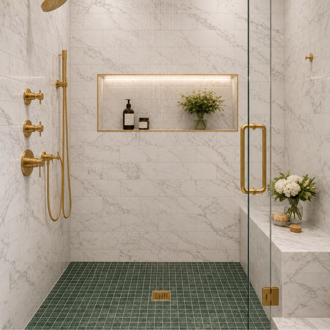 Viridian Meadow Emerald Green Marble Mosaic