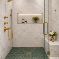 Viridian Meadow Emerald Green Marble Mosaic