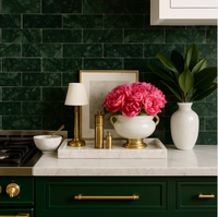 Viridan Meadow Green Marble Subway Tile