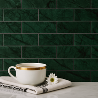 Viridan Meadow Green Marble Subway Tile