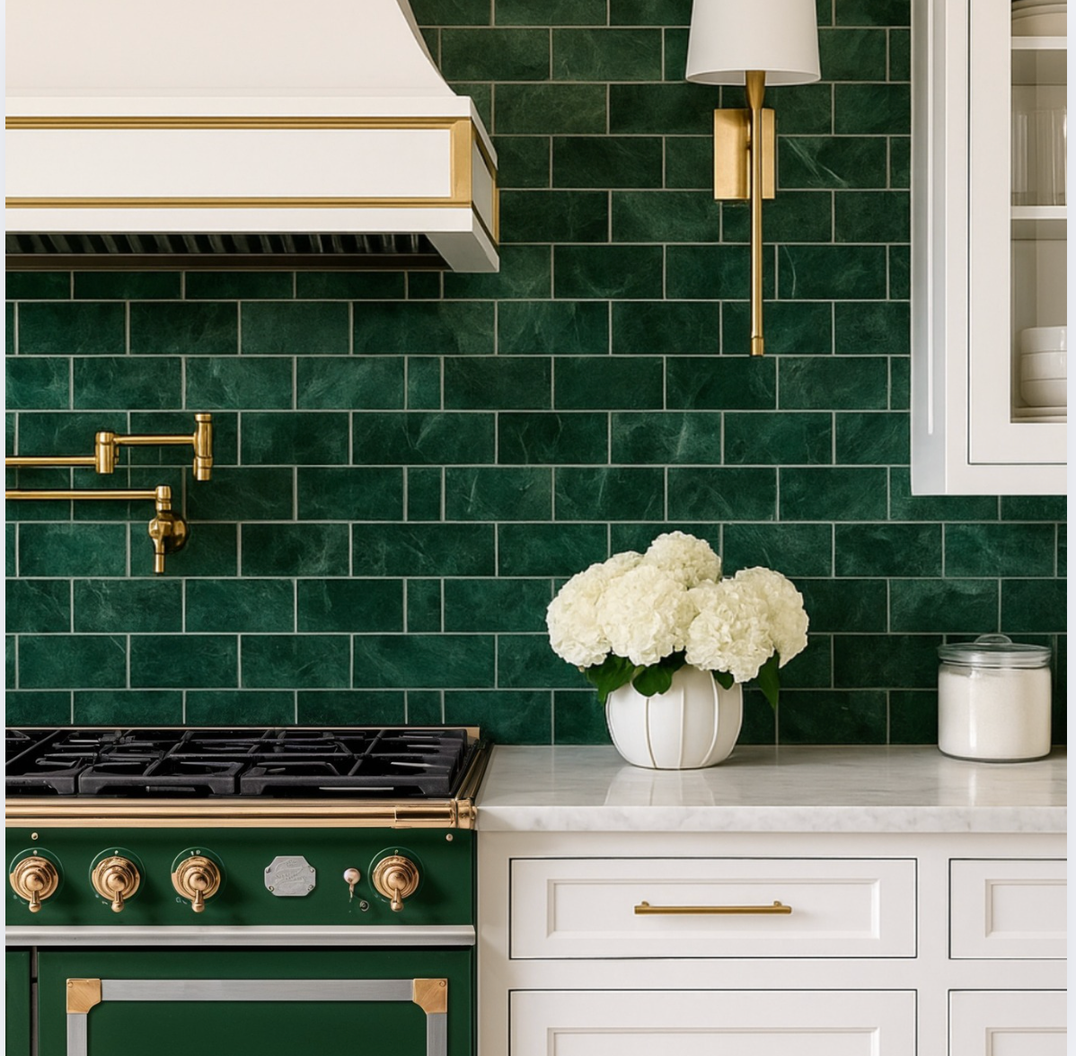 Viridan Meadow Green Marble Subway Tile